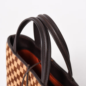 極美品 LOUIS VUITTON ルイヴィトン インパラ ハンドバッグ ハラコ ダミエソバージュ ブラウン ベージュ M92133 中古 4a005815