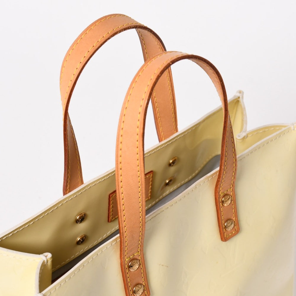 LOUIS VUITTON ルイヴィトン モノグラム リードPM ヴェルニ ペルル ホワイト アイボリー クリームイエロー ミニトートバッグ ゴールド金具 M91336 美品 中古 4a005805