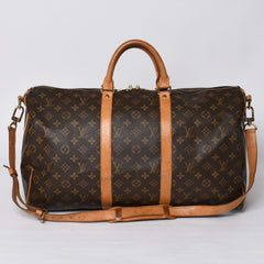 LOUIS VUITTON Monogram Keepall Bandouliere 50 Brown M41416 Boston Bag Good Condition Used 4a000582