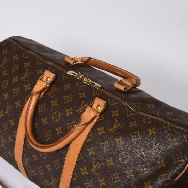 LOUIS VUITTON Monogram Keepall Bandouliere 50 Brown M41416 Boston Bag Good Condition Used 4a000582