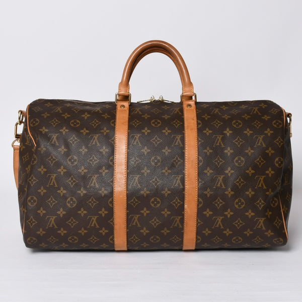 LOUIS VUITTON Monogram Keepall Bandouliere 50 Brown M41416 Boston Bag Good Condition Used 4a000582