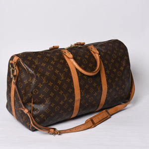 LOUIS VUITTON Monogram Keepall Bandouliere 50 Brown M41416 Boston Bag Good Condition Used 4a000582