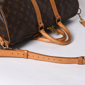 LOUIS VUITTON Keepall Bandouliere 45 Boston Bag M41418 Monogram Brown Gold Hardware Good Condition Used 4a000580