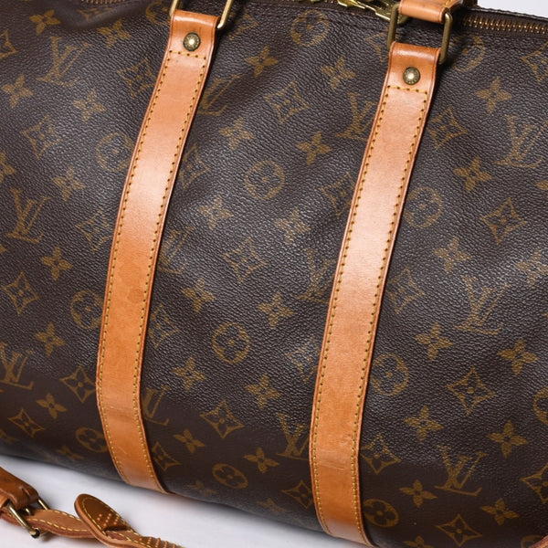 LOUIS VUITTON Keepall Bandouliere 45 Boston Bag M41418 Monogram Brown Gold Hardware Good Condition Used 4a000580