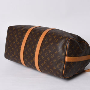 LOUIS VUITTON Keepall Bandouliere 45 Boston Bag M41418 Monogram Brown Gold Hardware Good Condition Used 4a000580