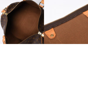 LOUIS VUITTON Keepall Bandouliere 45 Boston Bag M41418 Monogram Brown Gold Hardware Good Condition Used 4a000580