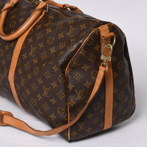 LOUIS VUITTON Monogram Keepall Bandouliere 50 Brown M41416 Boston Bag Good Condition Used 4a000582