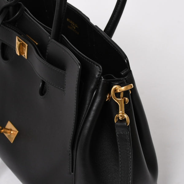極美品 BALENCIAGA バレンシアガ ベルエアー ミディアム キャリーオール レザー 2WAY ハンドバッグ ブラック ゴールド金具 812545 中古 4a005863