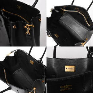 極美品 BALENCIAGA バレンシアガ ベルエアー ミディアム キャリーオール レザー 2WAY ハンドバッグ ブラック ゴールド金具 812545 中古 4a005863