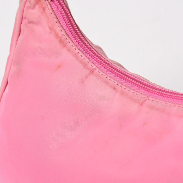 PRADA Hobo One Shoulder Bag Triangle Logo Triangle Logo Plate Nylon Pink Used 4a005829