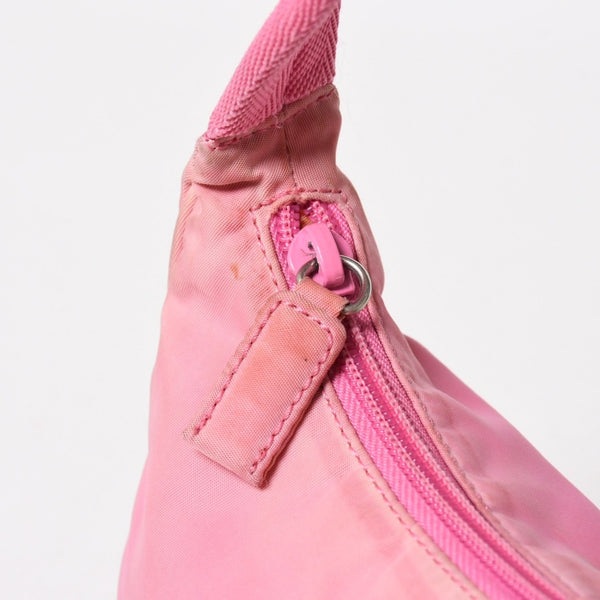 PRADA Hobo One Shoulder Bag Triangle Logo Triangle Logo Plate Nylon Pink Used 4a005829