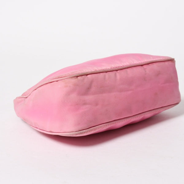 PRADA Hobo One Shoulder Bag Triangle Logo Triangle Logo Plate Nylon Pink Used 4a005829