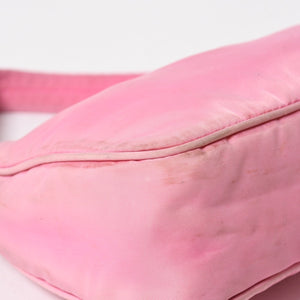 PRADA Hobo One Shoulder Bag Triangle Logo Triangle Logo Plate Nylon Pink Used 4a005829