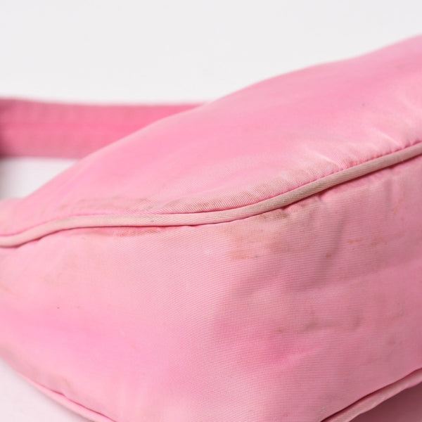 PRADA Hobo One Shoulder Bag Triangle Logo Triangle Logo Plate Nylon Pink Used 4a005829