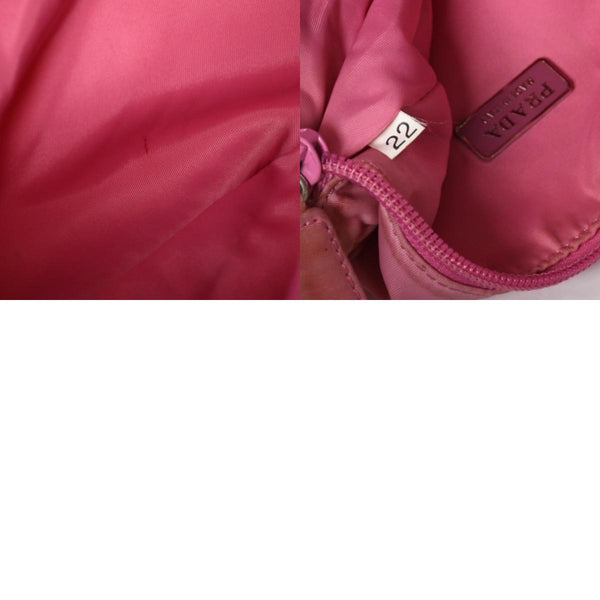 PRADA Hobo One Shoulder Bag Triangle Logo Triangle Logo Plate Nylon Pink Used 4a005829