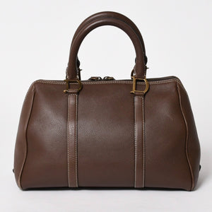 Very good condition CHRISTIAN DIOR Christian Dior leather brown handbag gold hardware RU 0061 used 4a005784