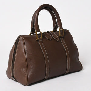 Very good condition CHRISTIAN DIOR Christian Dior leather brown handbag gold hardware RU 0061 used 4a005784