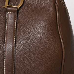 Very good condition CHRISTIAN DIOR Christian Dior leather brown handbag gold hardware RU 0061 used 4a005784