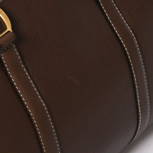 Very good condition CHRISTIAN DIOR Christian Dior leather brown handbag gold hardware RU 0061 used 4a005784