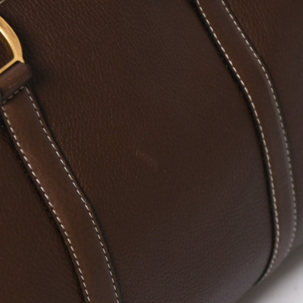 Very good condition CHRISTIAN DIOR Christian Dior leather brown handbag gold hardware RU 0061 used 4a005784