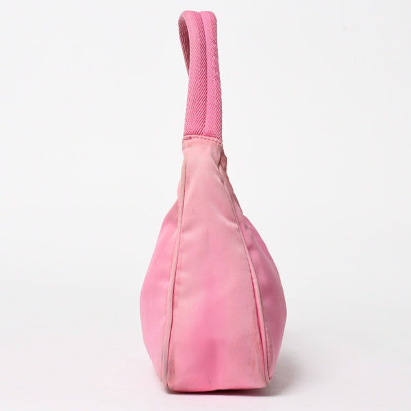 PRADA Hobo One Shoulder Bag Triangle Logo Triangle Logo Plate Nylon Pink Used 4a005829