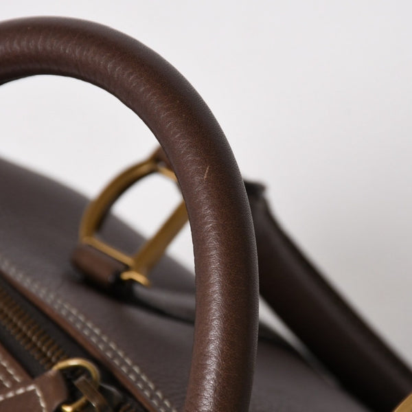 Very good condition CHRISTIAN DIOR Christian Dior leather brown handbag gold hardware RU 0061 used 4a005784