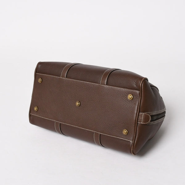 Very good condition CHRISTIAN DIOR Christian Dior leather brown handbag gold hardware RU 0061 used 4a005784