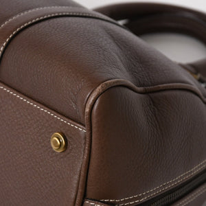 Very good condition CHRISTIAN DIOR Christian Dior leather brown handbag gold hardware RU 0061 used 4a005784