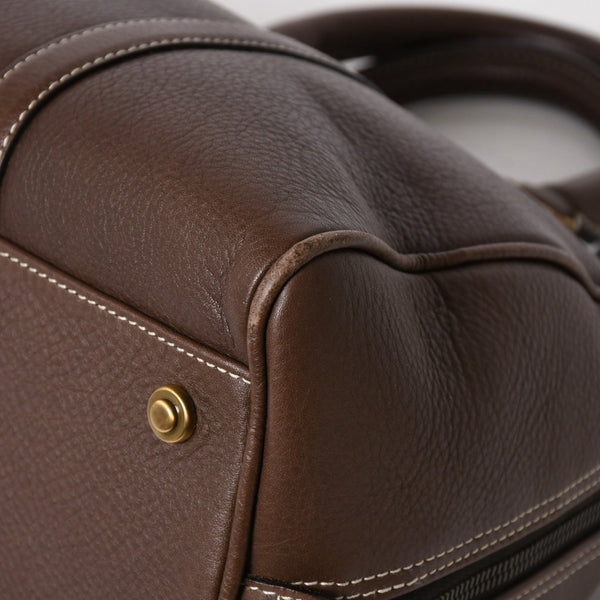 Very good condition CHRISTIAN DIOR Christian Dior leather brown handbag gold hardware RU 0061 used 4a005784