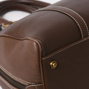 Very good condition CHRISTIAN DIOR Christian Dior leather brown handbag gold hardware RU 0061 used 4a005784