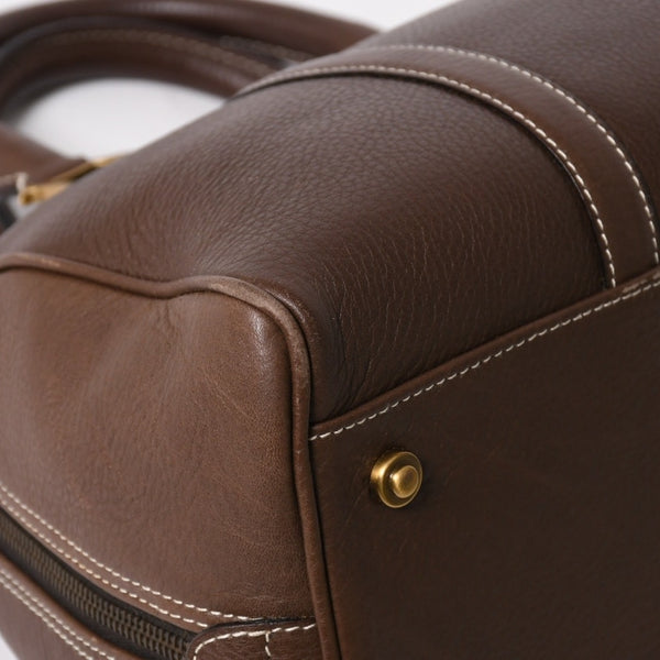 Very good condition CHRISTIAN DIOR Christian Dior leather brown handbag gold hardware RU 0061 used 4a005784