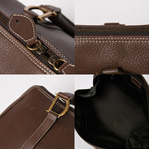 Very good condition CHRISTIAN DIOR Christian Dior leather brown handbag gold hardware RU 0061 used 4a005784