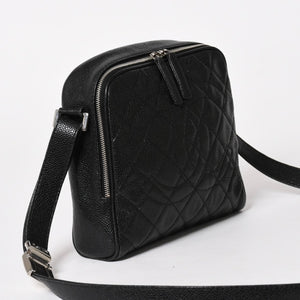 CHANEL シャネル ショルダーバッグ 11番台 ココマーク キャビアスキン レザー ブラック シルバー金具 美品 中古 4a005891