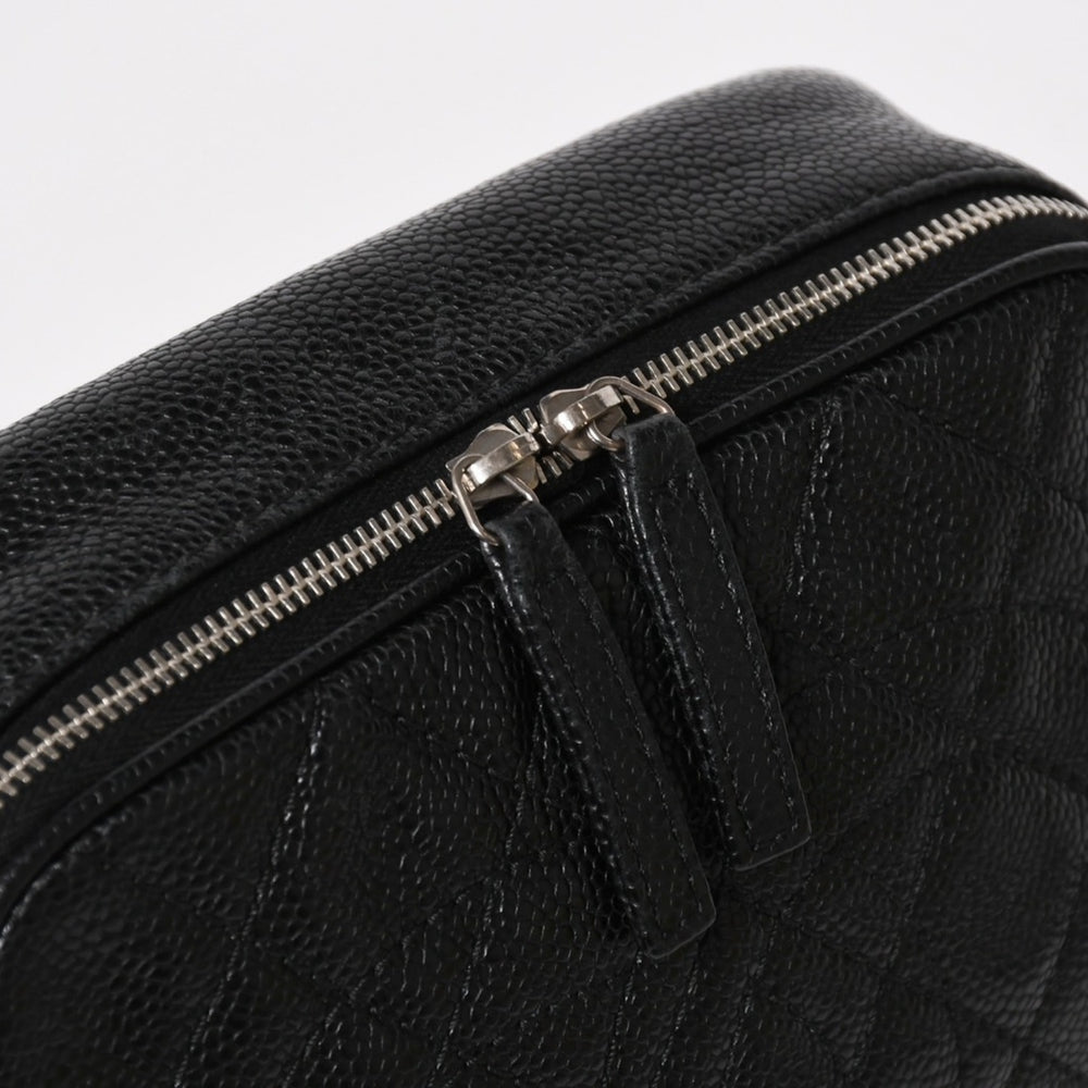 CHANEL Shoulder Bag No. 11 Coco Mark Caviar Skin Leather Black Silver Hardware Good Condition Used 4a005891