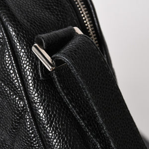 CHANEL シャネル ショルダーバッグ 11番台 ココマーク キャビアスキン レザー ブラック シルバー金具 美品 中古 4a005891