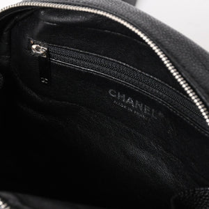 CHANEL シャネル ショルダーバッグ 11番台 ココマーク キャビアスキン レザー ブラック シルバー金具 美品 中古 4a005891