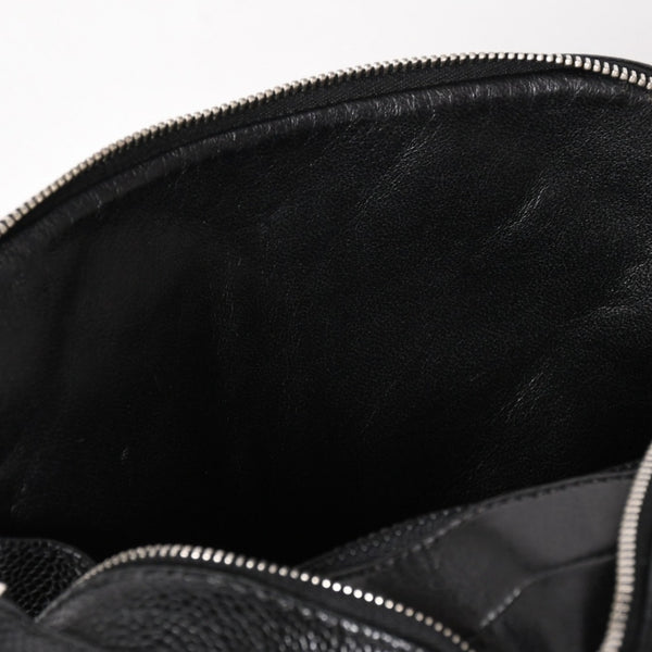 CHANEL シャネル ショルダーバッグ 11番台 ココマーク キャビアスキン レザー ブラック シルバー金具 美品 中古 4a005891