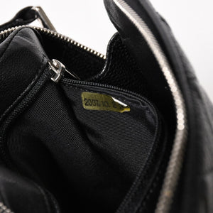 CHANEL シャネル ショルダーバッグ 11番台 ココマーク キャビアスキン レザー ブラック シルバー金具 美品 中古 4a005891