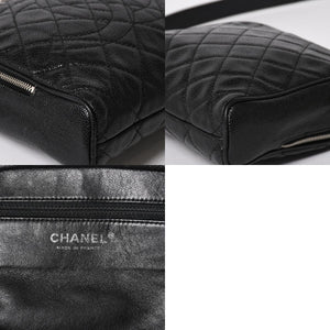 CHANEL シャネル ショルダーバッグ 11番台 ココマーク キャビアスキン レザー ブラック シルバー金具 美品 中古 4a005891
