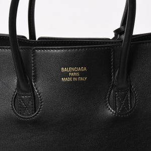 極美品 BALENCIAGA バレンシアガ ベルエアー ミディアム キャリーオール レザー 2WAY ハンドバッグ ブラック ゴールド金具 812545 中古 4a005863