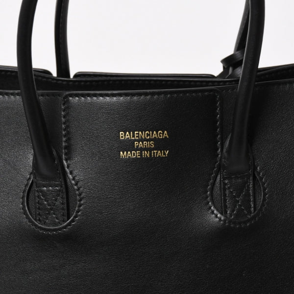 極美品 BALENCIAGA バレンシアガ ベルエアー ミディアム キャリーオール レザー 2WAY ハンドバッグ ブラック ゴールド金具 812545 中古 4a005863