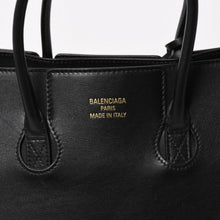 画像をギャラリービューアに読み込む, 極美品 BALENCIAGA バレンシアガ ベルエアー ミディアム キャリーオール レザー 2WAY ハンドバッグ ブラック ゴールド金具 812545 中古 4a005863