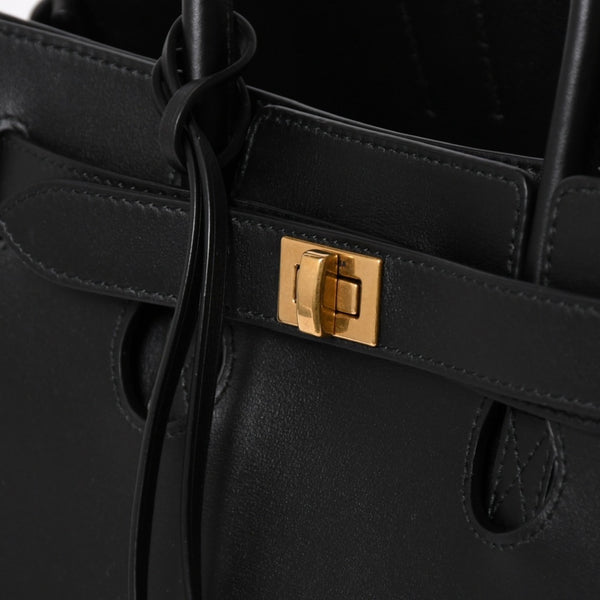 極美品 BALENCIAGA バレンシアガ ベルエアー ミディアム キャリーオール レザー 2WAY ハンドバッグ ブラック ゴールド金具 812545 中古 4a005863