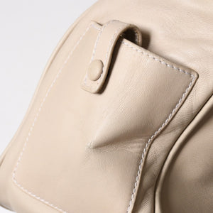LOEWE ロエベ アナグラム トートバッグ ハンドバッグ アナグラム サイドポケットトート レザー アイボリー シルバー金具 中古 4a005831