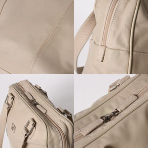 LOEWE ロエベ アナグラム トートバッグ ハンドバッグ アナグラム サイドポケットトート レザー アイボリー シルバー金具 中古 4a005831