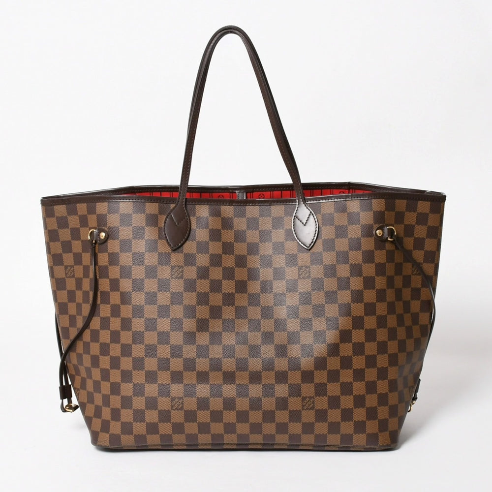 LOUIS VUITTON ルイヴィトン ネヴァーフルGM トートバッグ N51106 ダミエ エベヌ ブラウン 旧型 ゴールド金具 美品 中古 4a003137