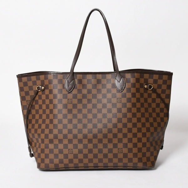 LOUIS VUITTON ルイヴィトン ネヴァーフルGM トートバッグ N51106 ダミエ エベヌ ブラウン 旧型 ゴールド金具 美品 中古 4a003137