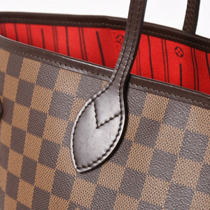 LOUIS VUITTON ルイヴィトン ネヴァーフルGM トートバッグ N51106 ダミエ エベヌ ブラウン 旧型 ゴールド金具 美品 中古 4a003137