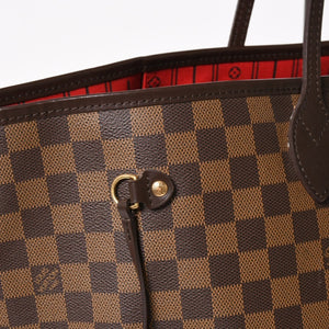 LOUIS VUITTON ルイヴィトン ネヴァーフルGM トートバッグ N51106 ダミエ エベヌ ブラウン 旧型 ゴールド金具 美品 中古 4a003137