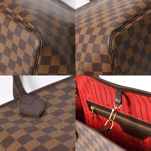 LOUIS VUITTON ルイヴィトン ネヴァーフルGM トートバッグ N51106 ダミエ エベヌ ブラウン 旧型 ゴールド金具 美品 中古 4a003137